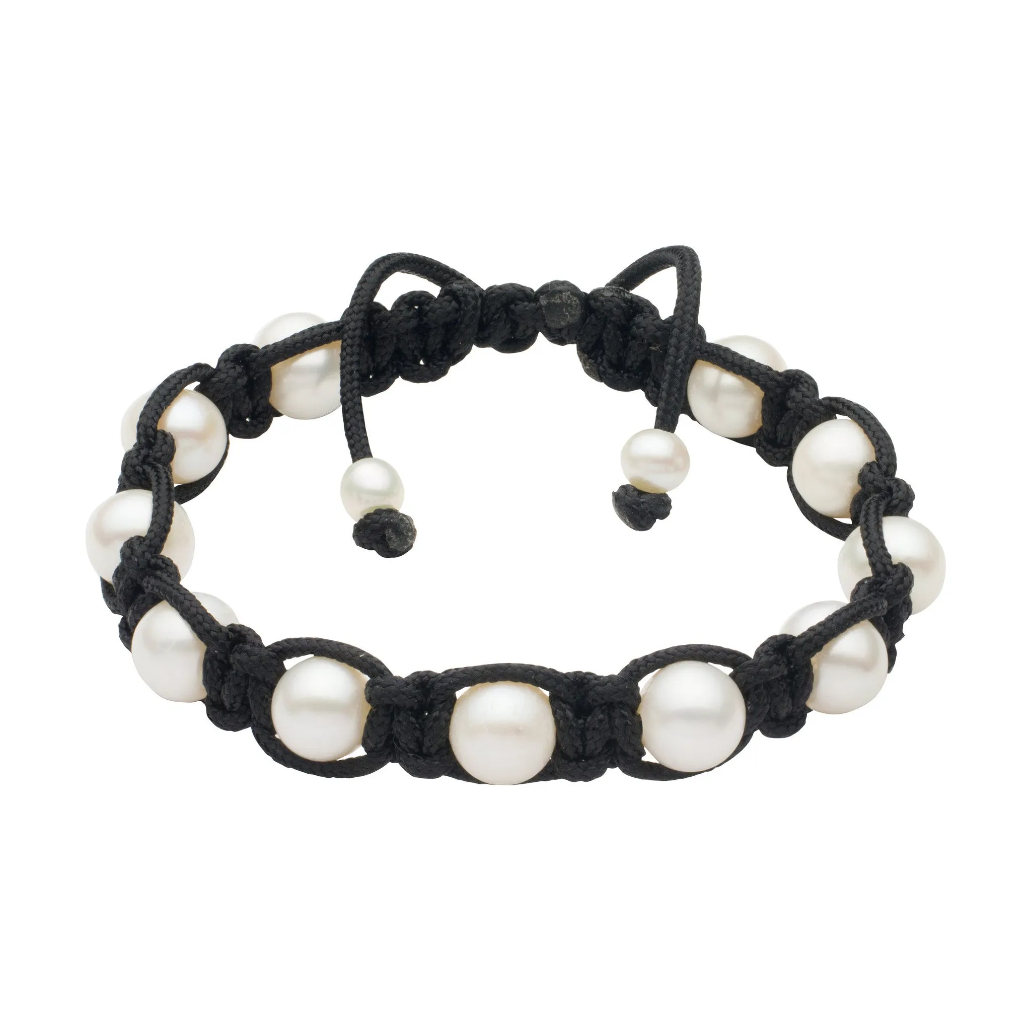 Nylon Bracelet with Freshwater Pearls