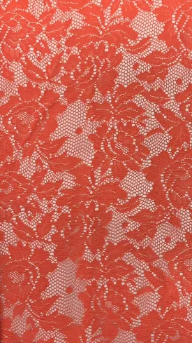 NYLON FLORAL DSN-T106048 LACE KNIT<br><h6>27D-CORAL<br>149X-LC-T106048</h6>