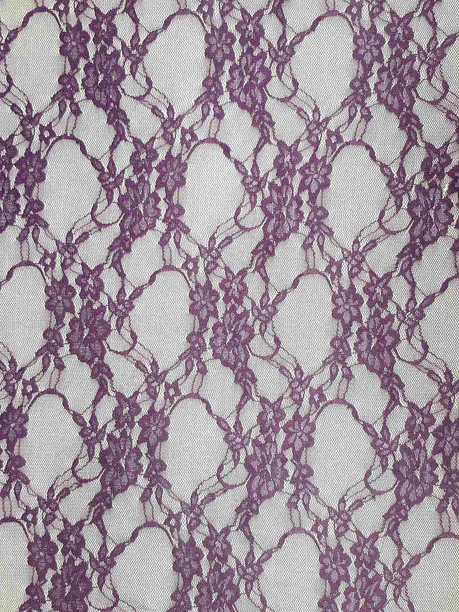 NYLON FLORAL STRETCHED LACE KNIT<br><h6>23-PLUM<br>LACE3-DT</h6>