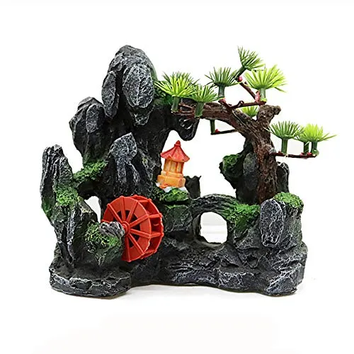 OMEM Reptile Decorations for Terrarium Amphibian Habitat Decor Rockery Moss Reptiles Box Accessories Ornaments