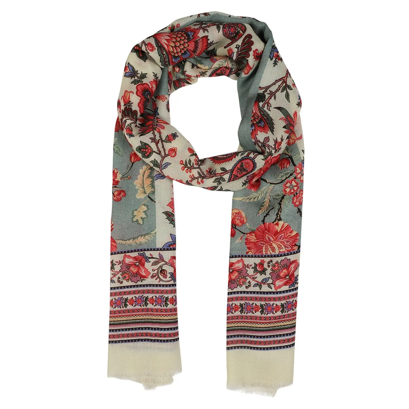 Paisley Garden Printed Woolen Stole