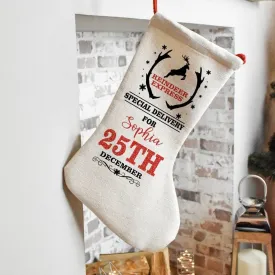 Personalised Christmas Reindeer Stocking, Reindeer Family Christmas Decoration, Christmas Decor, Christmas Santa Stocking, Christmas Family