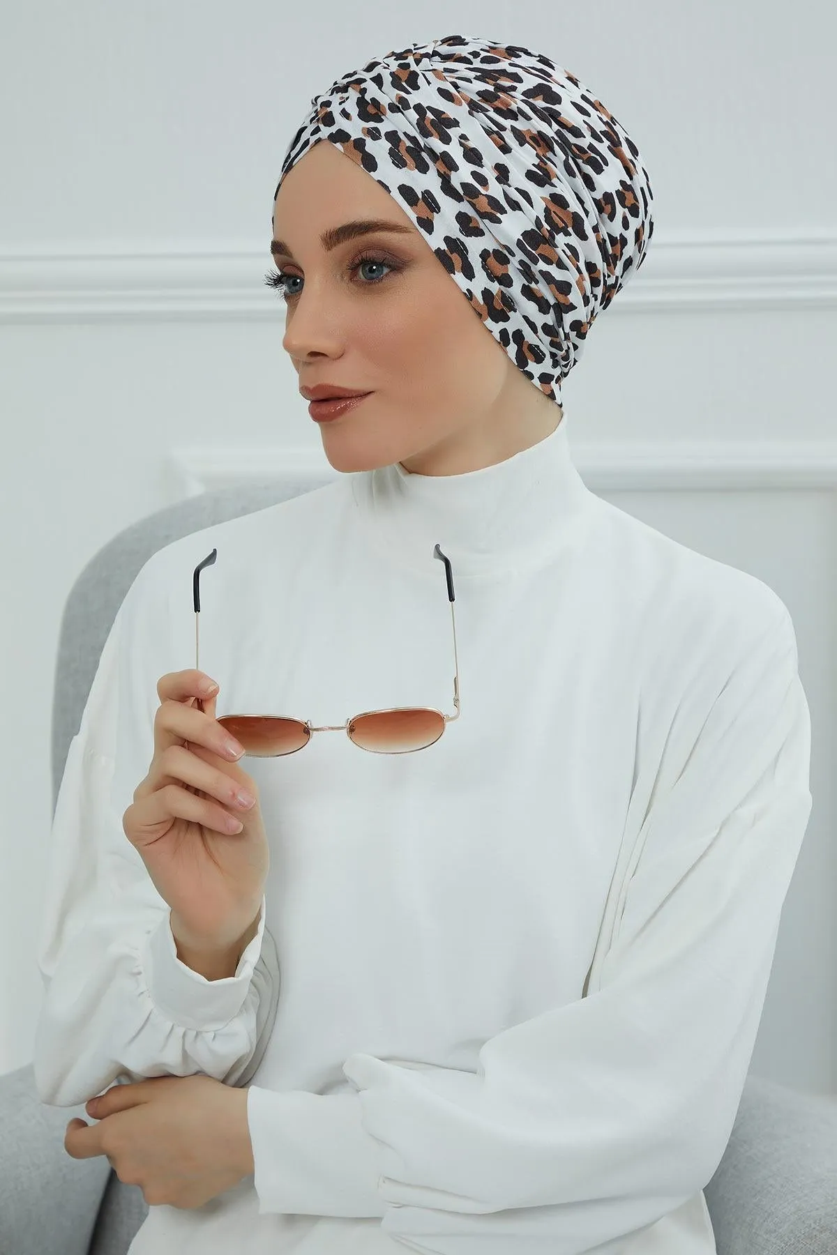 Printed Instant Turban for Women, 95% Cotton Pre-Tied Head Wrap, Lightweight Head Scarf Bonnet Cap with Beautiful Pattern Options,B-9YD