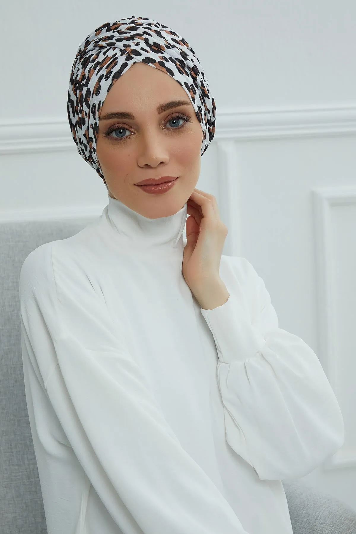 Printed Instant Turban for Women, 95% Cotton Pre-Tied Head Wrap, Lightweight Head Scarf Bonnet Cap with Beautiful Pattern Options,B-9YD