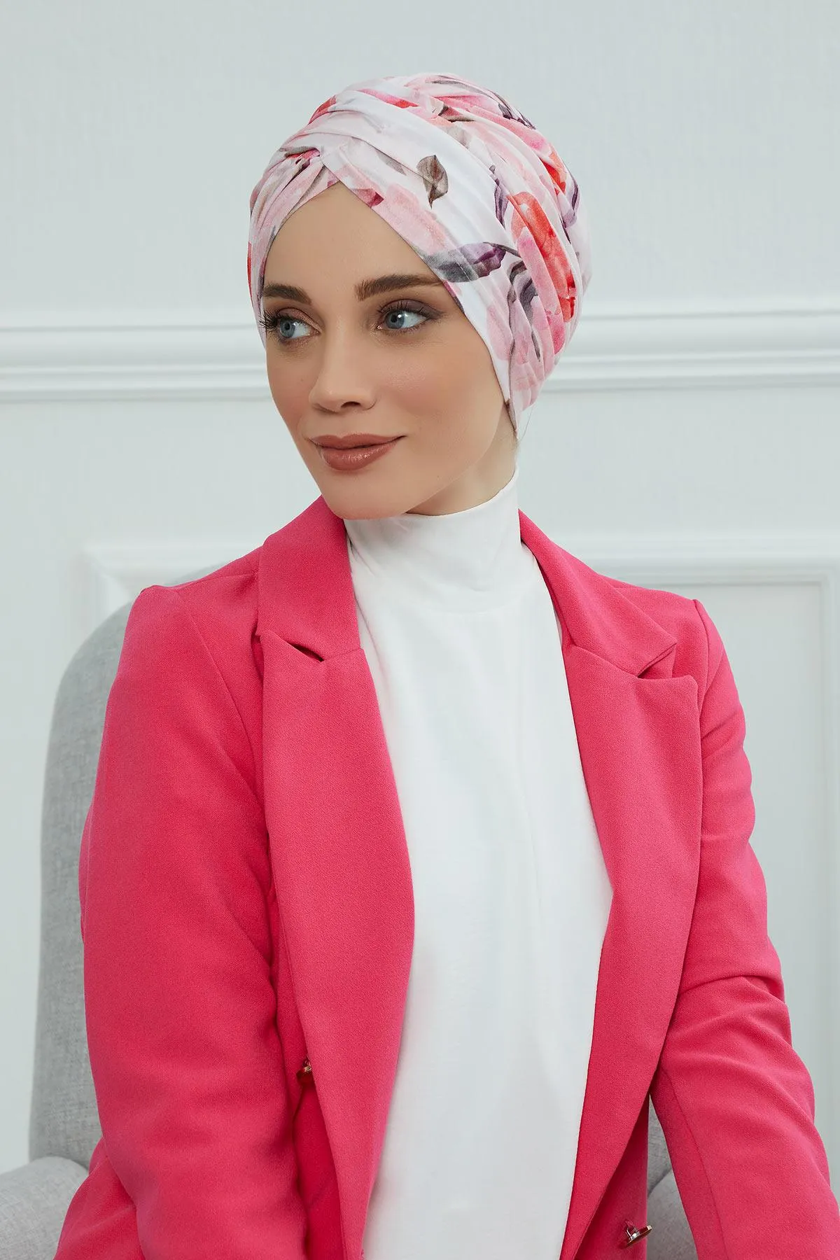 Printed Instant Turban for Women, 95% Cotton Pre-Tied Head Wrap, Lightweight Head Scarf Bonnet Cap with Beautiful Pattern Options,B-9YD