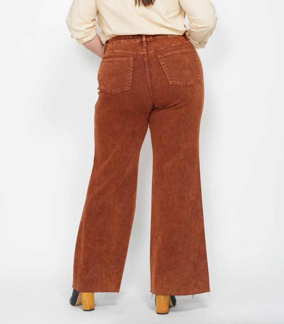 Pumpkin Spice Retro Wide Leg Jeans