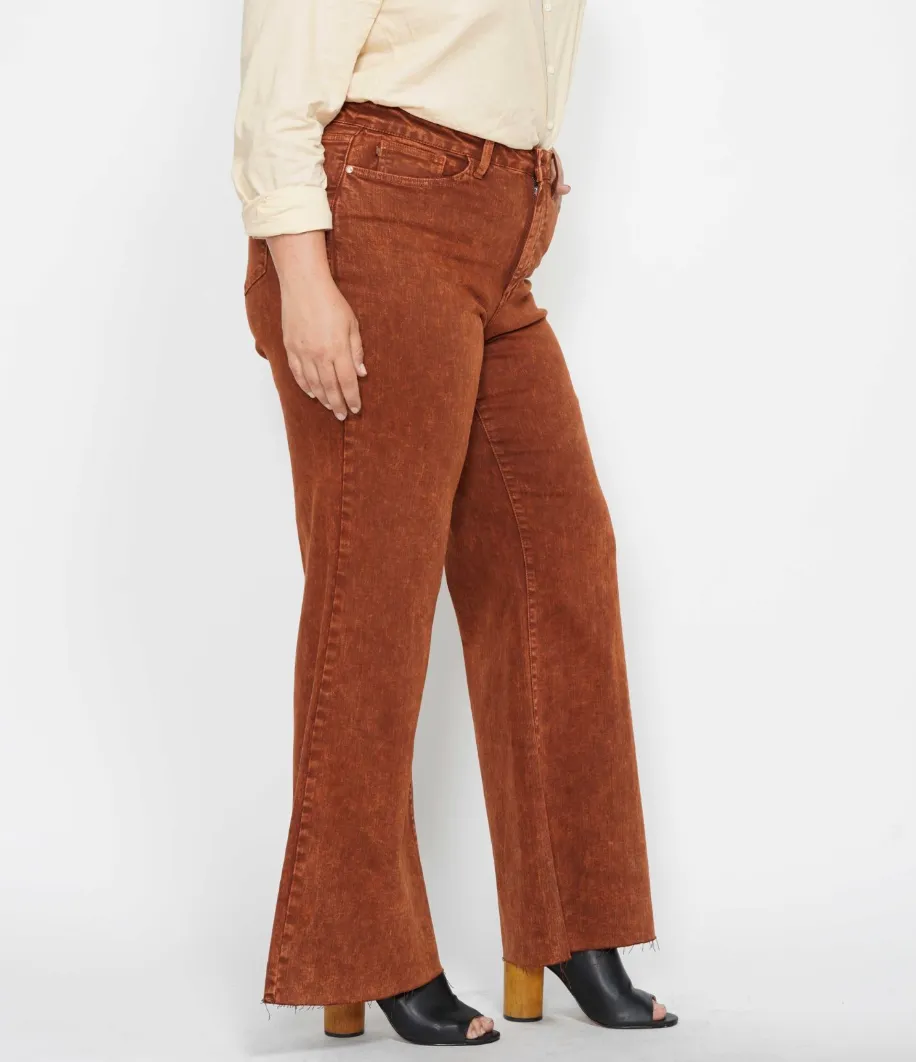 Pumpkin Spice Retro Wide Leg Jeans