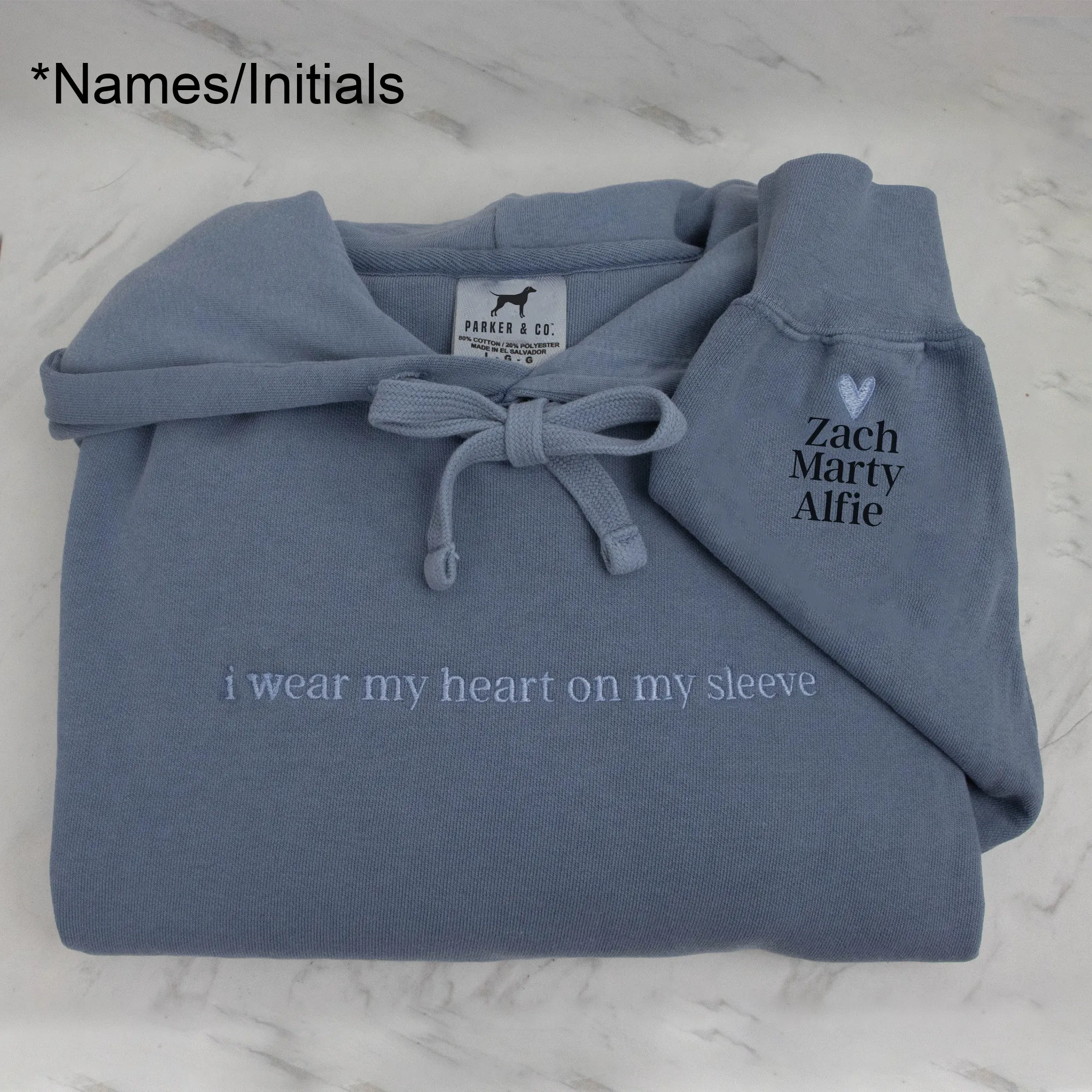 "Heart on my sleeve" Embroidered Custom Pet Hoodie, Unisex