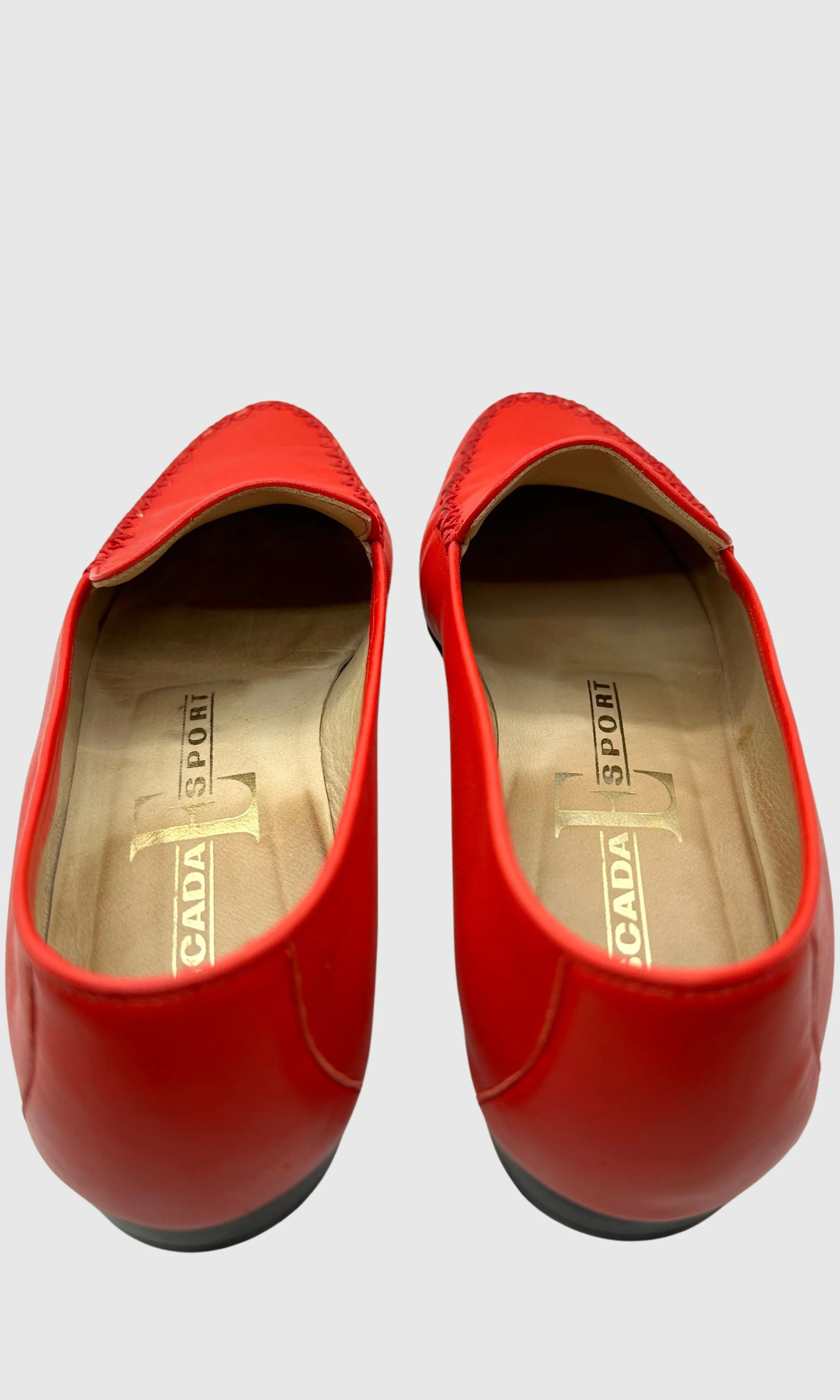 RADIANT RED ESCADA LOAFERS • Women's size US 6.5