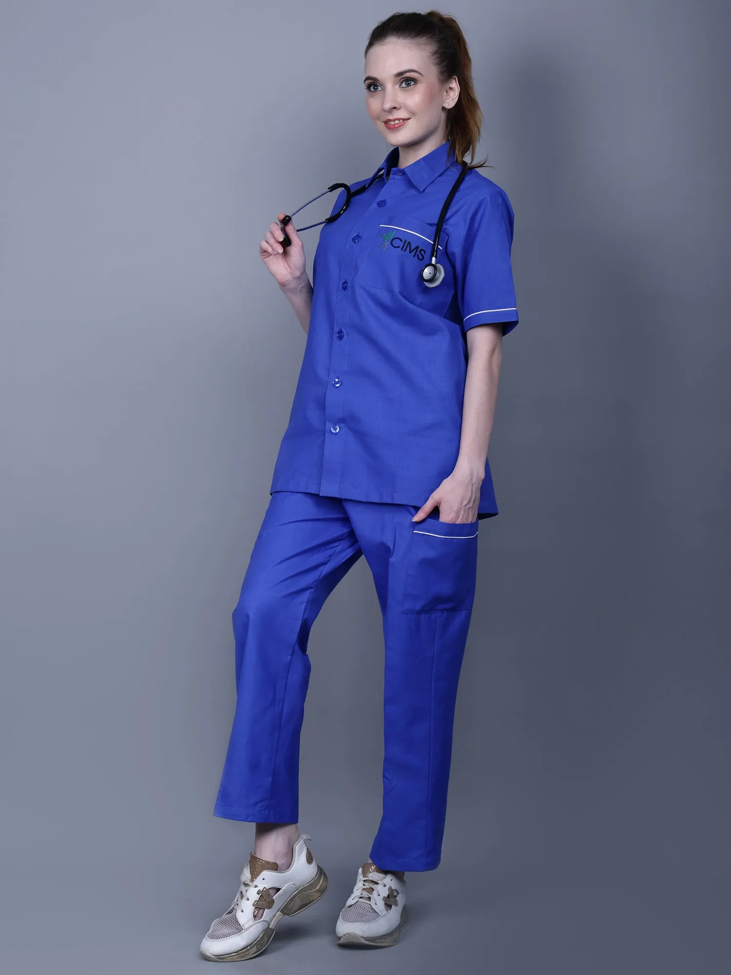 Ramajikk Medical Unisex Shirt Collar Neck With Piping Details Scrub Suit