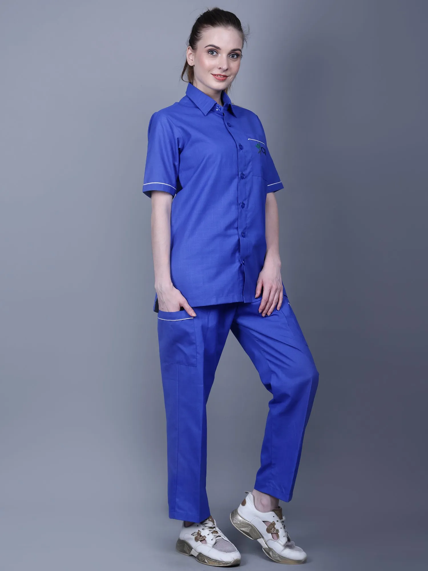 Ramajikk Medical Unisex Shirt Collar Neck With Piping Details Scrub Suit