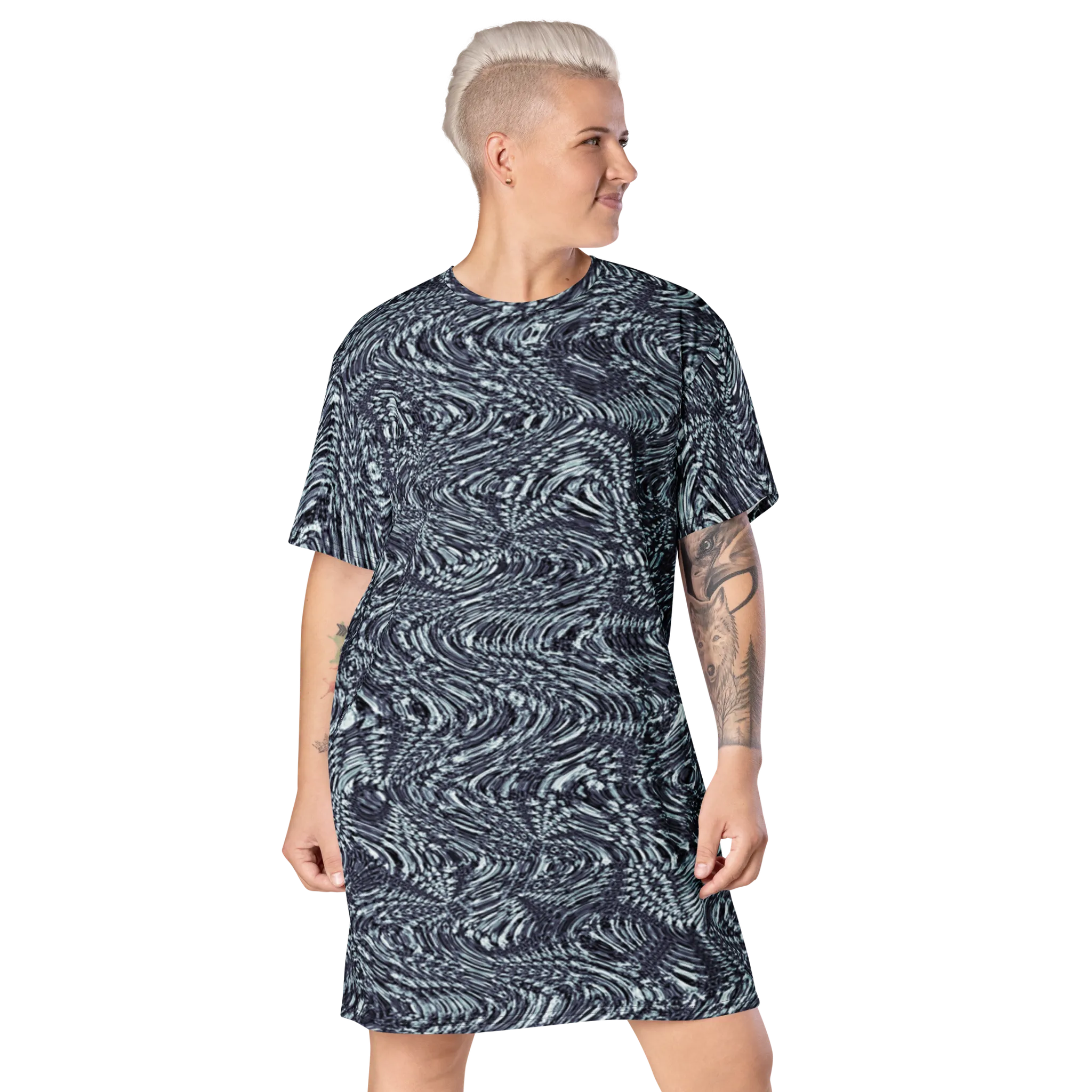 Recursia Alchemical Vision I Vision T-Shirt Dress In Blue