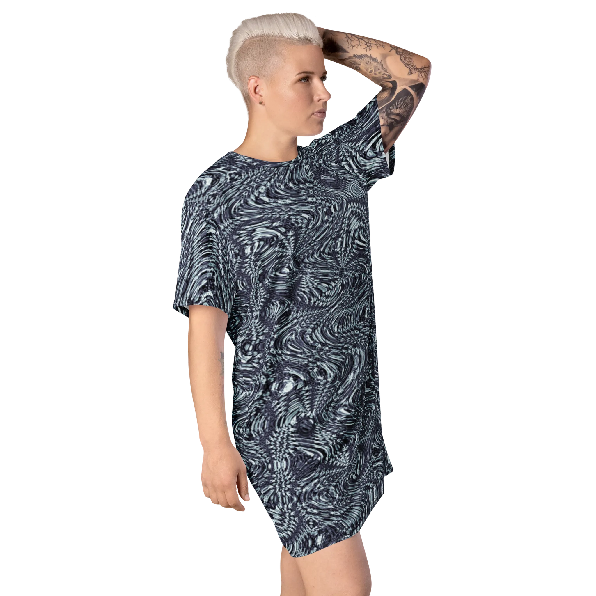 Recursia Alchemical Vision I Vision T-Shirt Dress In Blue