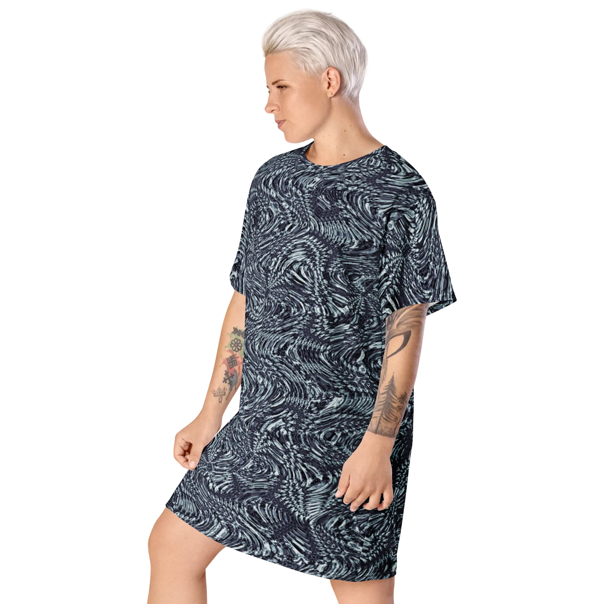 Recursia Alchemical Vision I Vision T-Shirt Dress In Blue