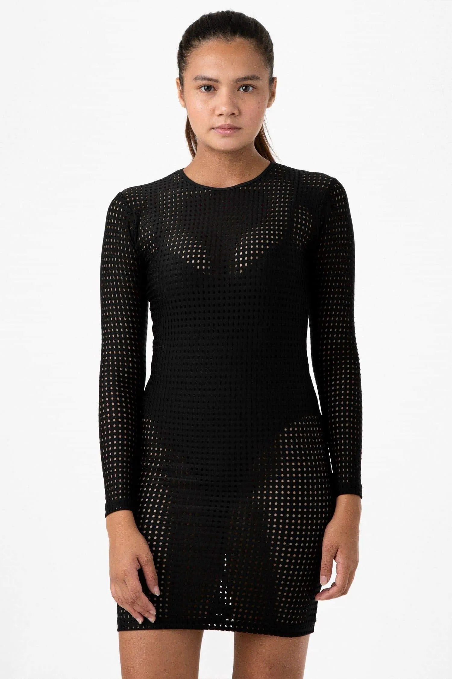 RNS309 - Long Sleeve Circle Mesh Dress