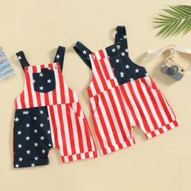 Sleeveless Striped Star Printed Jumpsuit