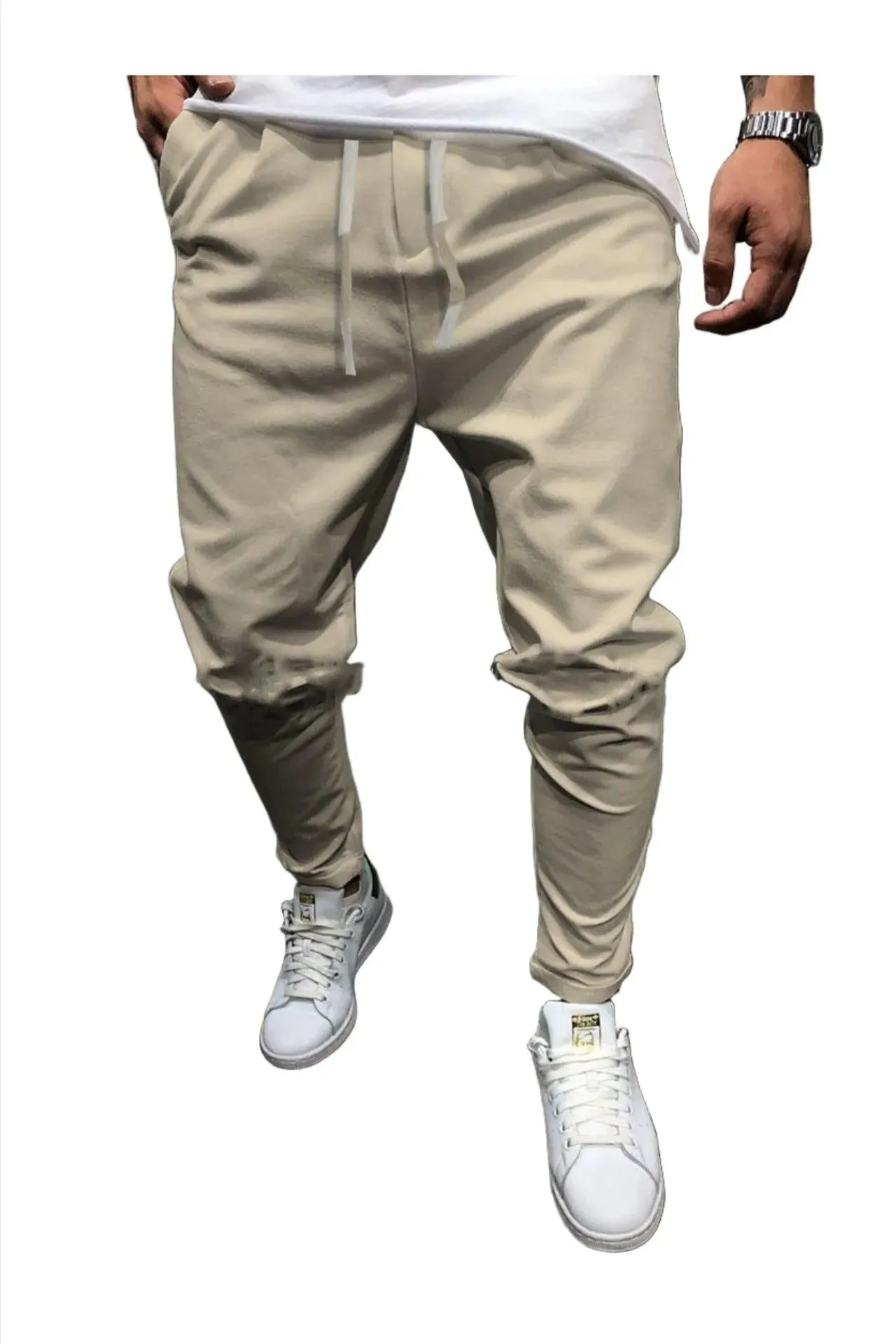 Solid Color Cropped Joggers