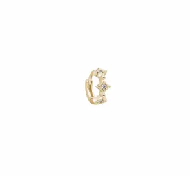 Stone Divine yellow gold Tiny hoop