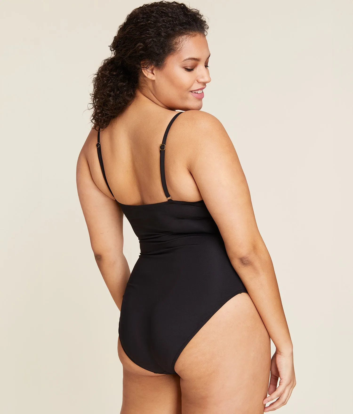 The Amalfi One Piece - Flat - Black - Classic - Full Coverage