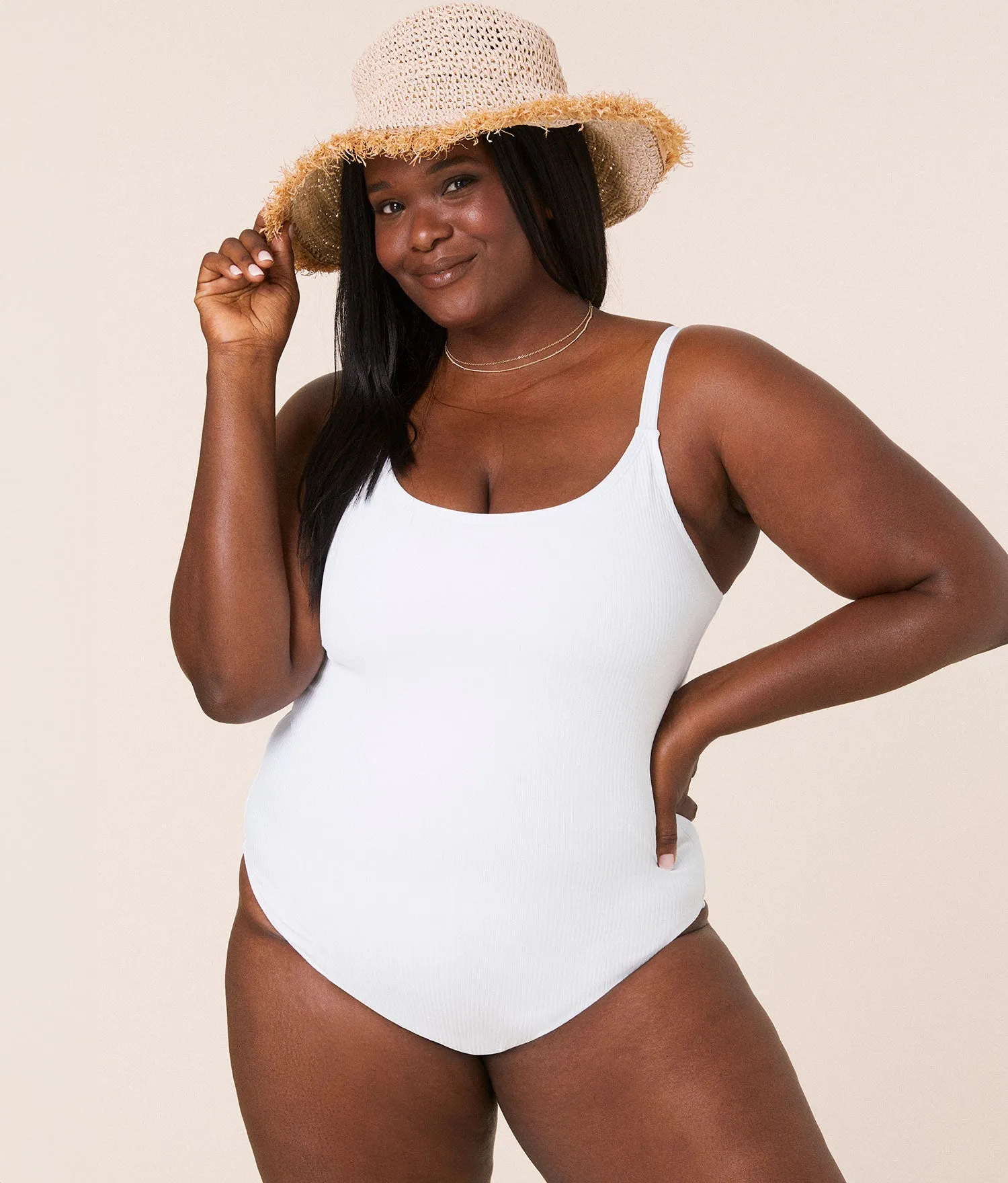 The Amalfi One Piece - Ribbed - White - Classic