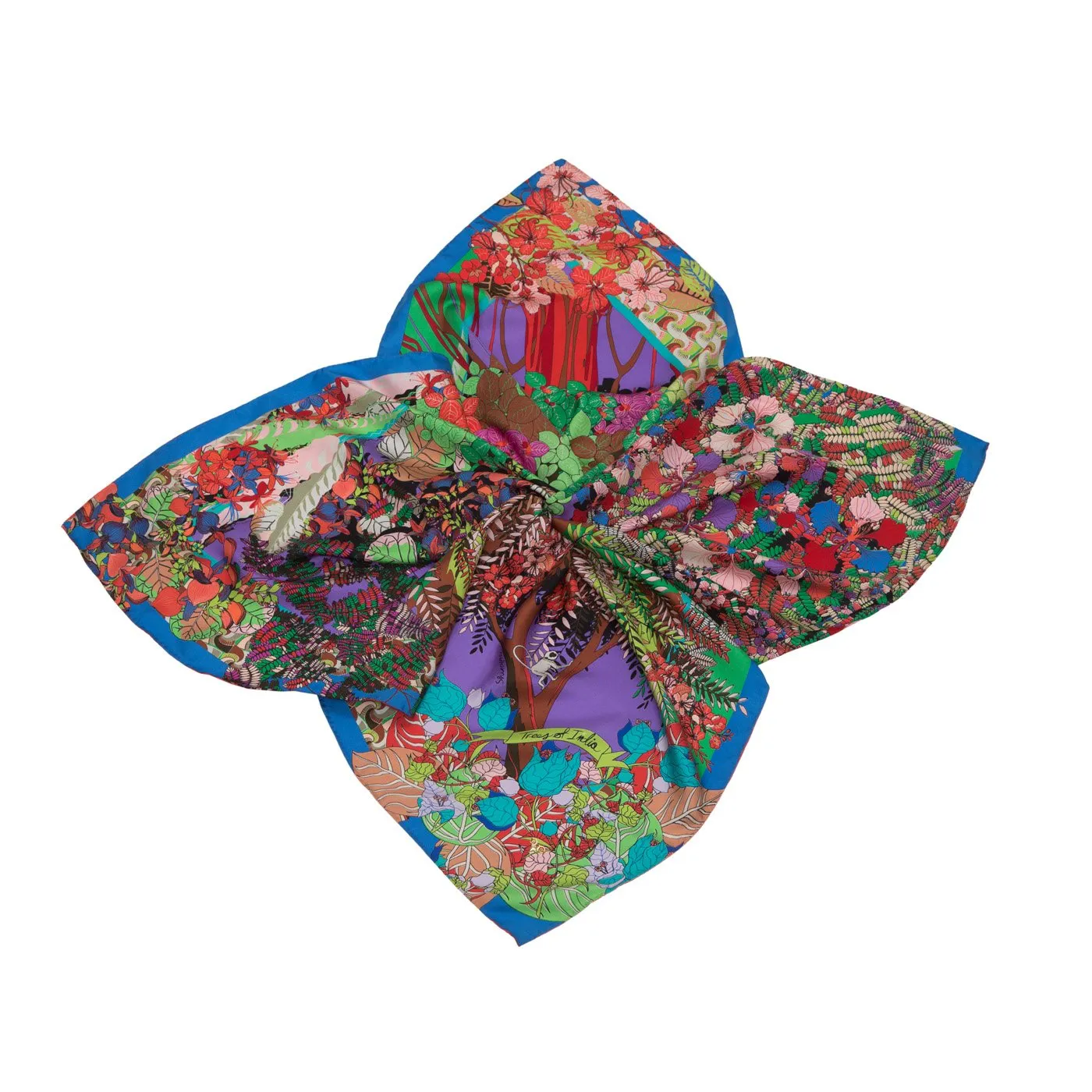 Trees Of India Silk Square Scarf