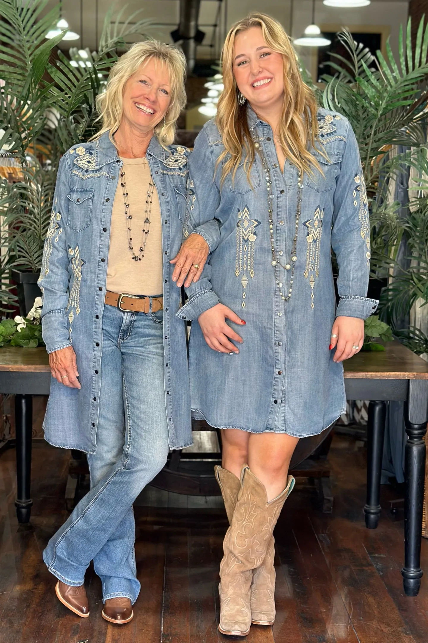 Women's Denim Western  Embroidery Shirtdress by Stetson