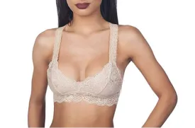 Womens Lace Racerack Bralette Beige Sizes S/M/L/XL